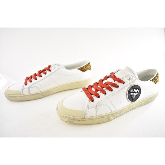 Saint Laurent Mens SL 37 Surf Court Diamond White Flat Low Top Sneaker 44 11 - Picture 12 of 14